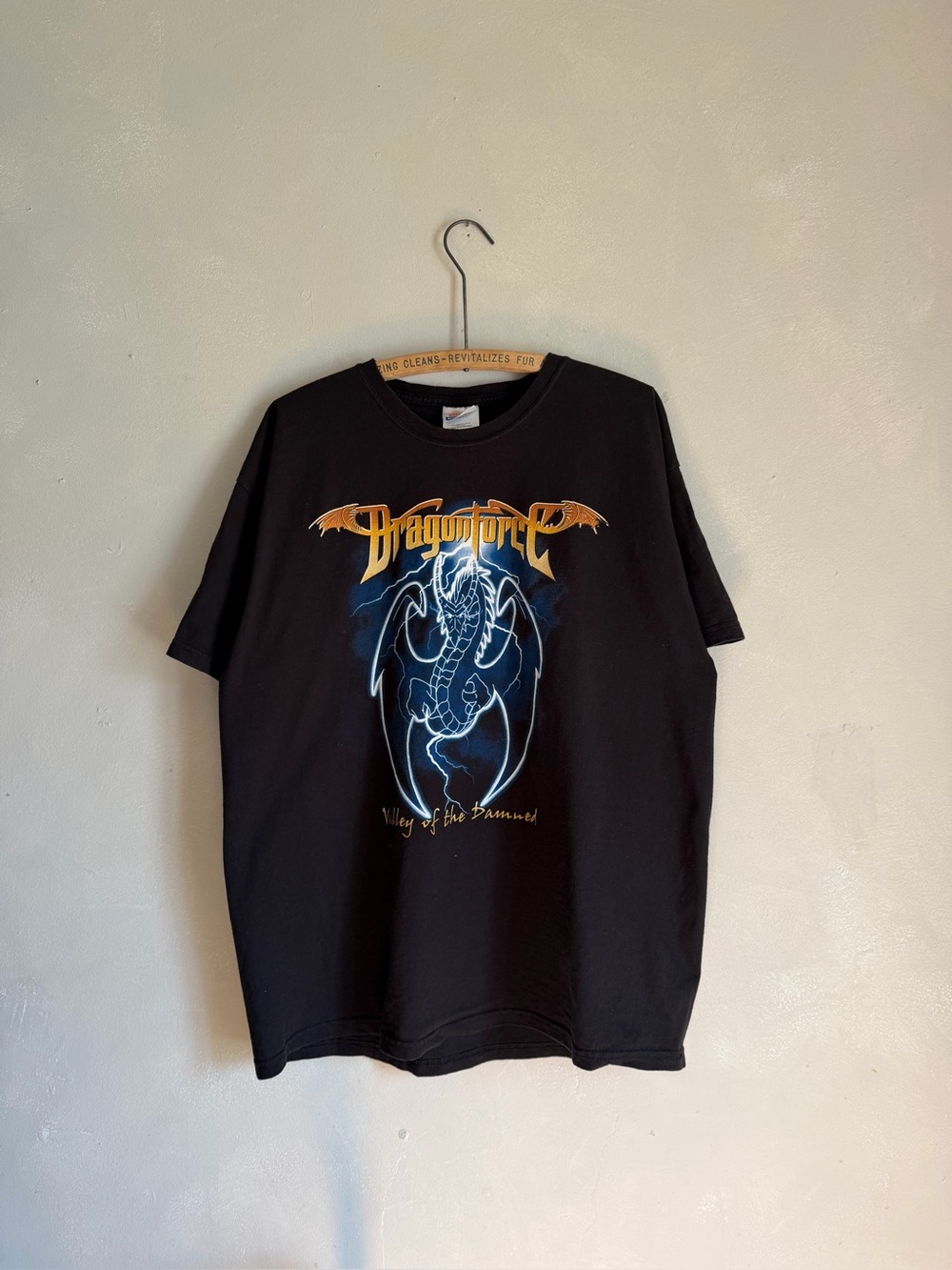Vintage Y2K dragon force power metal heavy metal band rock tee